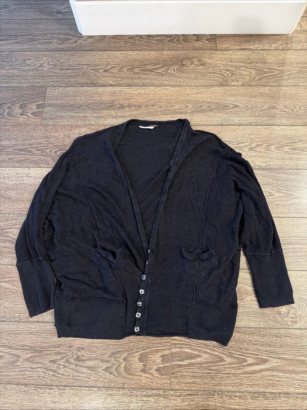Free People Black Men's Button-Front Cardigan